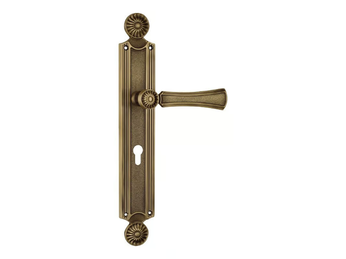 DAISY - Deco brass door handle on back plate _ LINEA CALI'